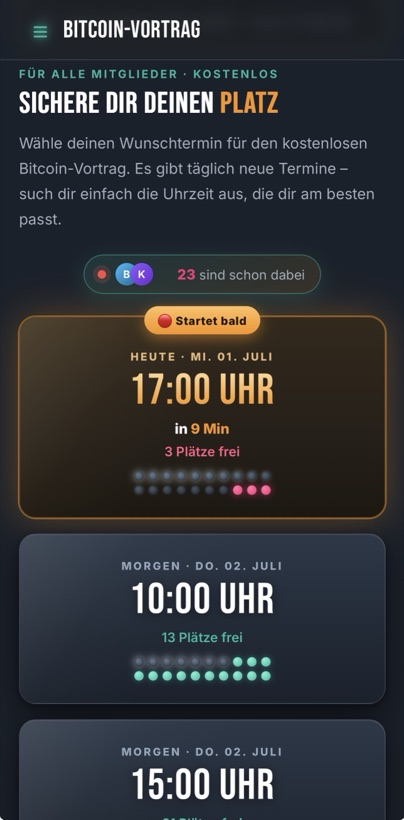 Kostenloser Bitcoin-Vortrag