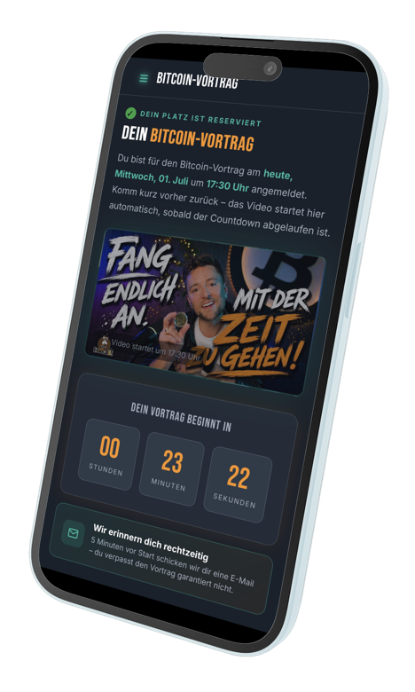 Dein Platz ist reserviert – BitBoomer App